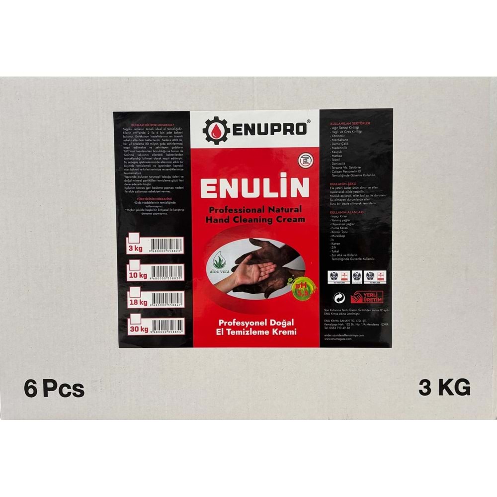 ENULİN DOĞAL EL TEMİZLEME KREMİ 18 KG