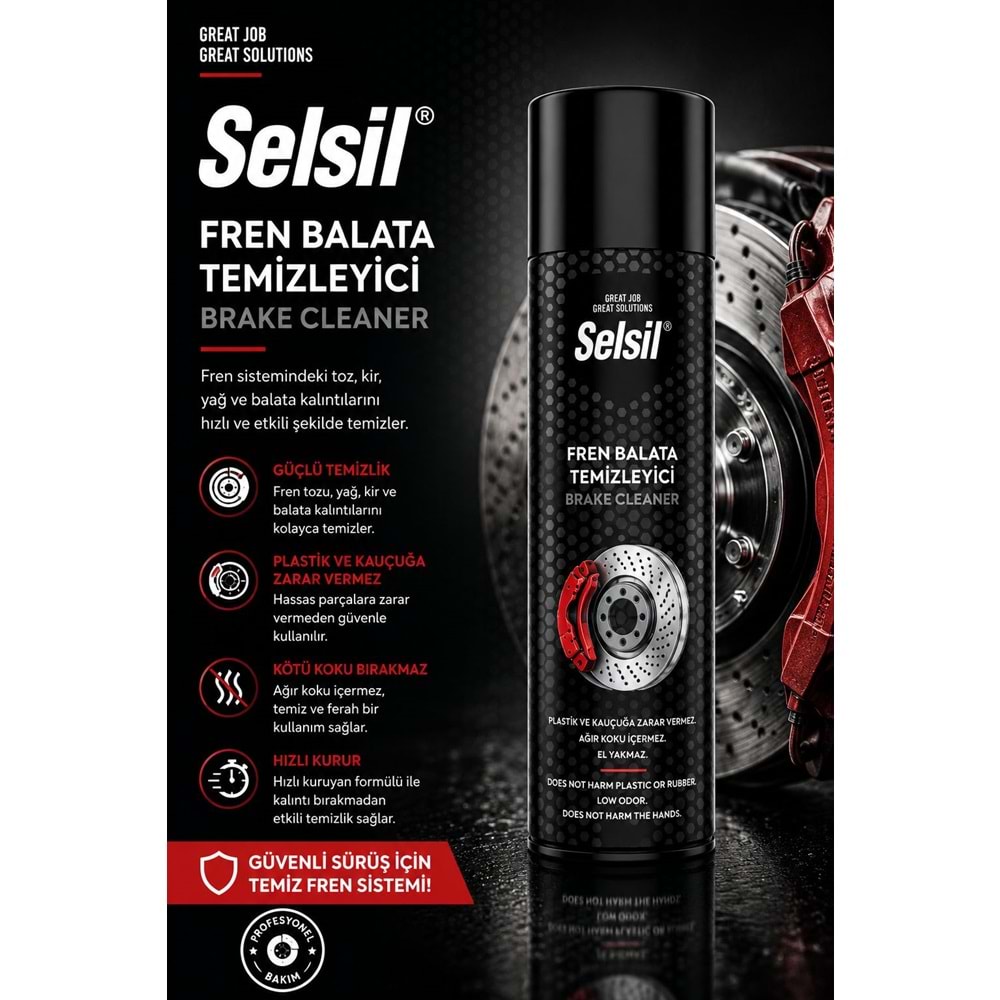 Selsil Fren Balata Temizleme Spreyi 500 ml 24 Adet (2026 Üretim)