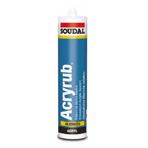 500 GR SOUDAL ACRYRUB SİLİKONİZE MASTİK SİYAH KOLİ 30 ADET