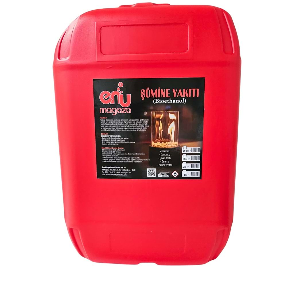 Enu (20 lt) Bacasız (Bioethanol) Şömine Yakıtı Kokusuz